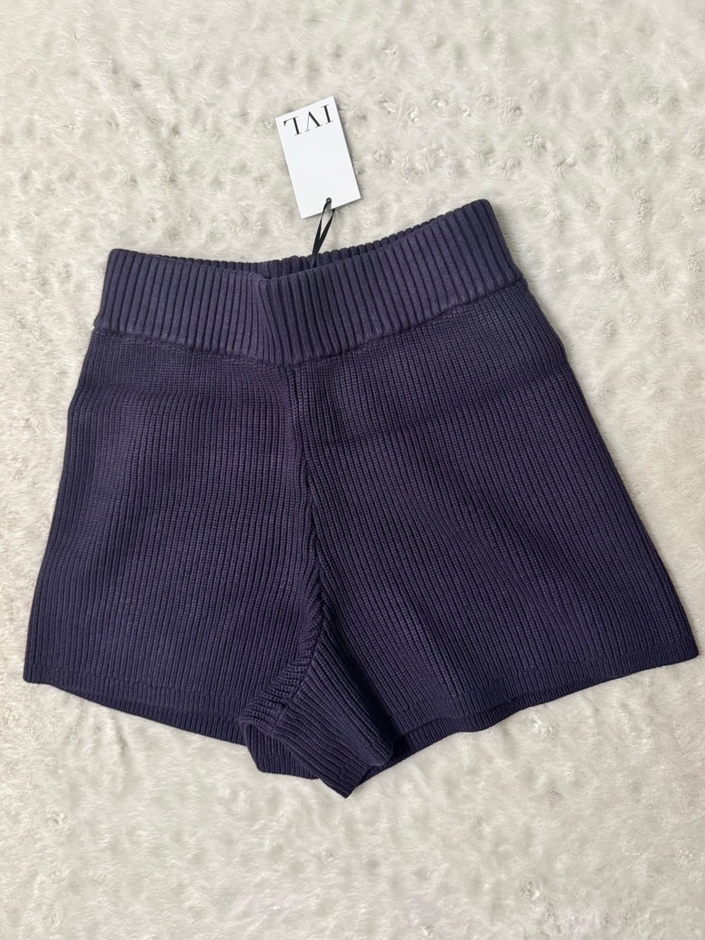 NWT- IVL COLLECTIVE Revolve Ribbed Knit High Rise Sweater Shorts